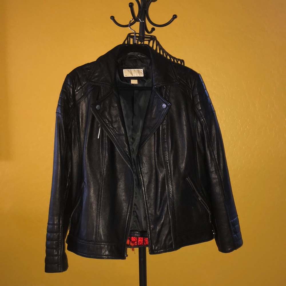 Black leather jacket
